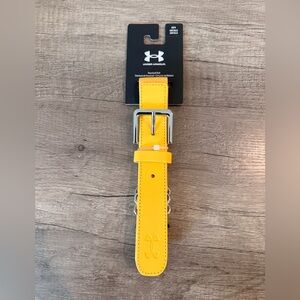 NWT Under Armour Yellow Baseball Belt with Silver Buckle